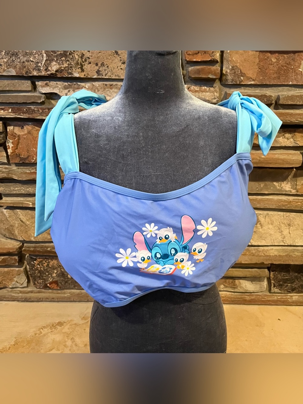 Disney x Hot Topic Lilo & Stitch Blue Graphic Swim Top with Ties